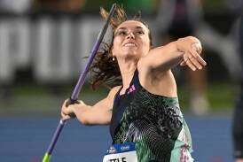 Mackenzie Little was second in her first international javelin meet of the Olympic season in China. (Darren England/AAP PHOTOS)